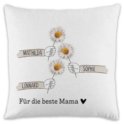 Personalisiertes Kissen für Mama | Minimalistisches Geburtstagsgeschenk, Muttertag & Weihnachten | 40x40cm, Zweifarbig inkl. Füllung