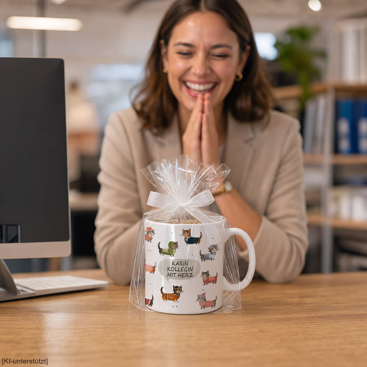 Personalisierte Tasse mit Spruch als Geschenkidee für die Kollegin