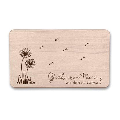 Graviertes Frühstücksbrettchen aus Buchenholz | Schönes Geschenk für Mama, Papa, Geburtstag & Weihnachten