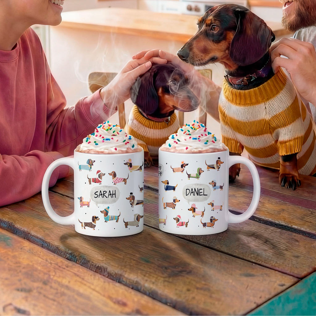 Die "Retro Dackel" Tasse | Personalisiert & Einzigartig