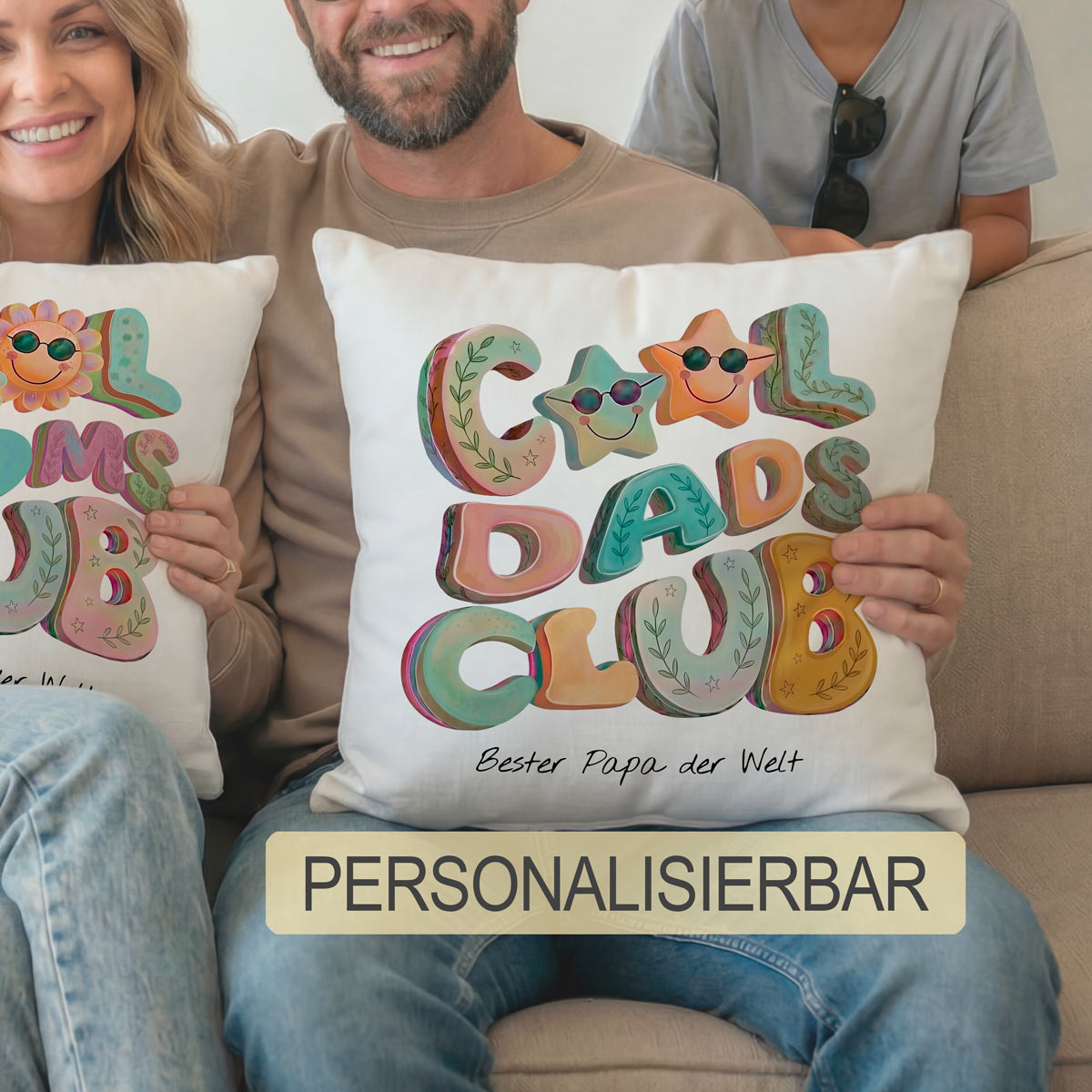 Personalisierbares Kissen "Cool Moms Club" (inkl. Füllung)