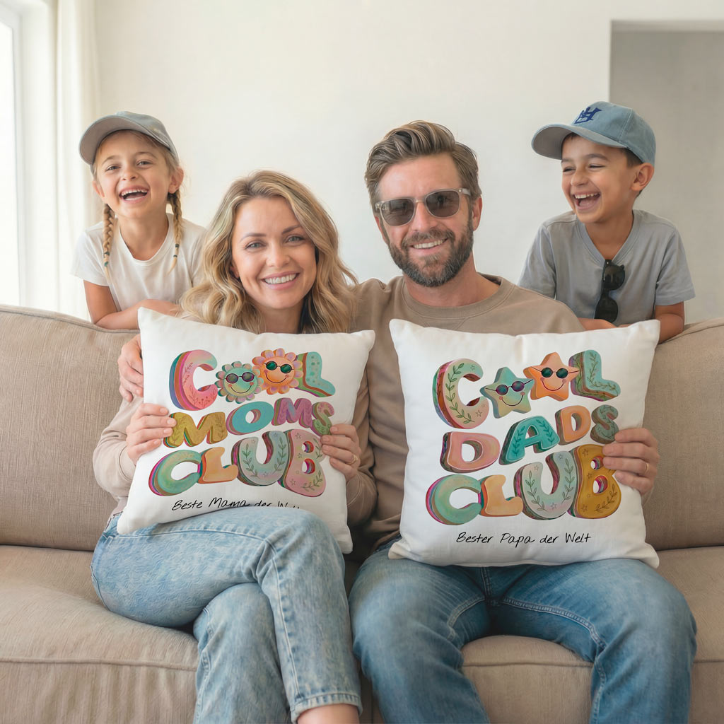 Personalisierbares Kissen "Cool Moms Club" (inkl. Füllung)
