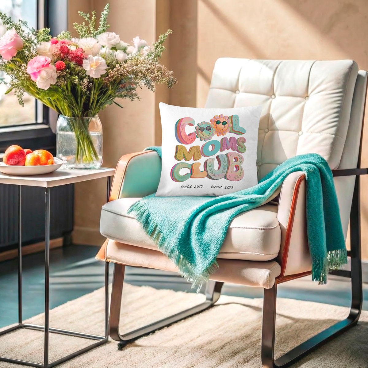 Personalisierbares Kissen "Cool Moms Club" (inkl. Füllung)