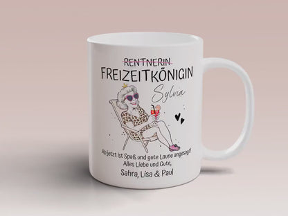 Lustige Abschiedsgeschenke Rente Idee - Rentner Geschenkideen, Tasse Rente Geschenk Frau, Renteneintritt Geschenk Kollegin, Freizeitkönigin