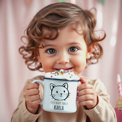 Der personalisierte Abenteuer-Becher | Emaille-Tasse mit Namen