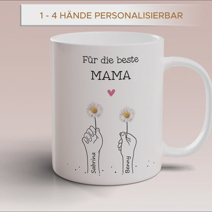 Mama Tasse personalisiert – Gänseblümchen Design, Muttertags- & Geburtstagsgeschenk Idee | Geschenk für Frauen
