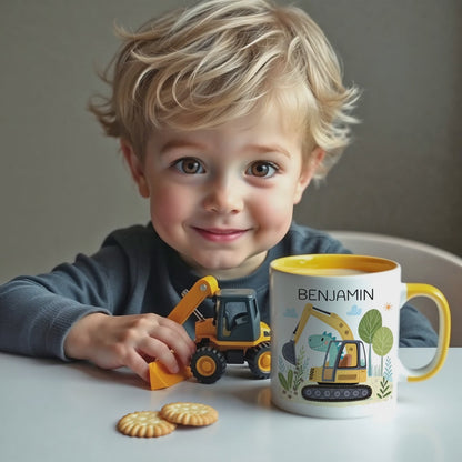 Die personalisierte Fahrzeug-Tasse für kleine Helden