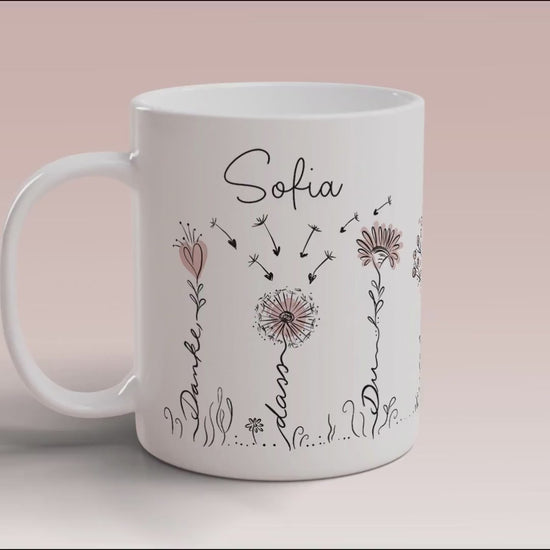 Abschied Kindergarten Abschiedsgeschenk Erzieherin Geschenk Tasse mit Namen Dankeschön Kita Tagesmutter Geschenkidee Erzieher Blumen