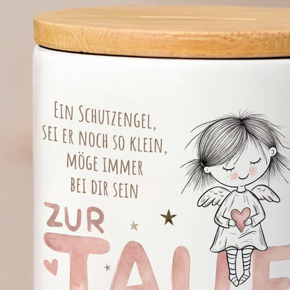 Personalisierte Schutzengel-Spardose zur Taufe