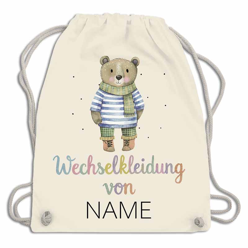 Personalisierter Wechselkleidungsbeutel für die Kita (18 Retro-Motive)