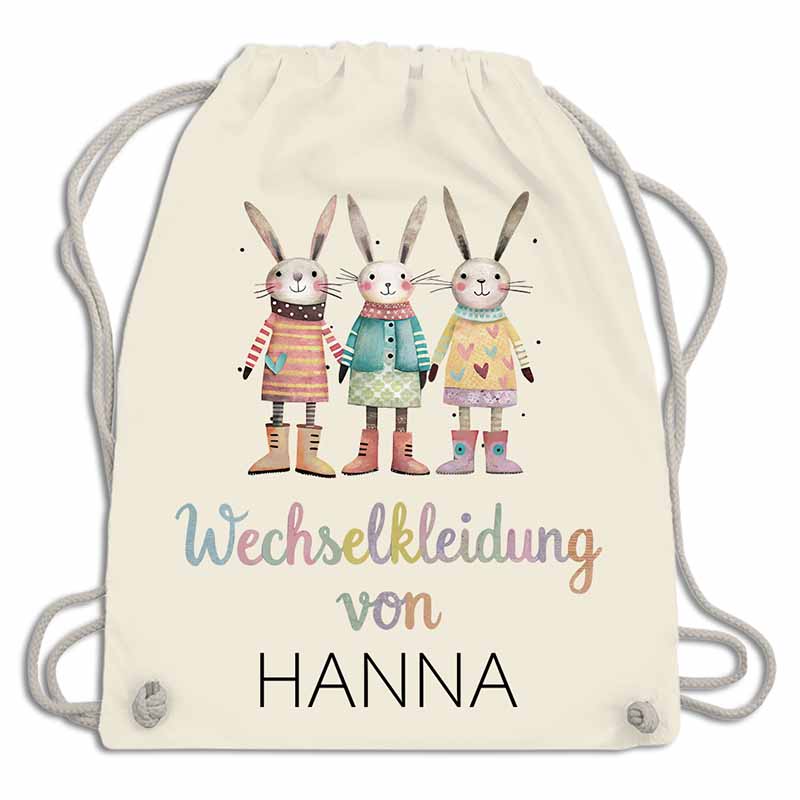 Personalisierter Wechselkleidungsbeutel für die Kita (18 Retro-Motive)
