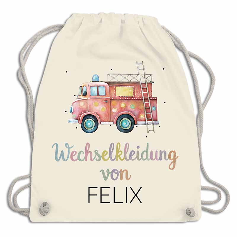 Personalisierter Wechselkleidungsbeutel für die Kita (18 Retro-Motive)