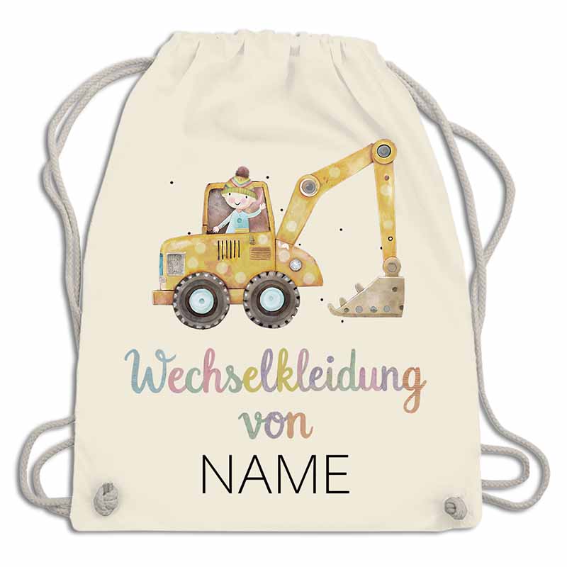 Personalisierter Wechselkleidungsbeutel für die Kita (18 Retro-Motive)